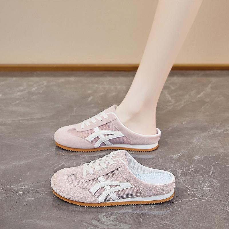Slippers Women's Summer New Rubber Women's Shoes Mesh Surface Breathable Simple Bag Head Cool Half Drag