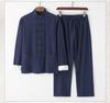 Men's Youth Linen Tang Suit - Chinese Style Zhongshan Jacket Hanfu Set