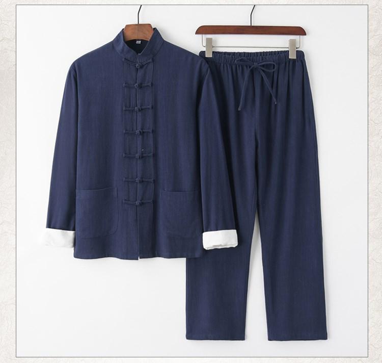 Men's Youth Linen Tang Suit - Chinese Style Zhongshan Jacket Hanfu Set
