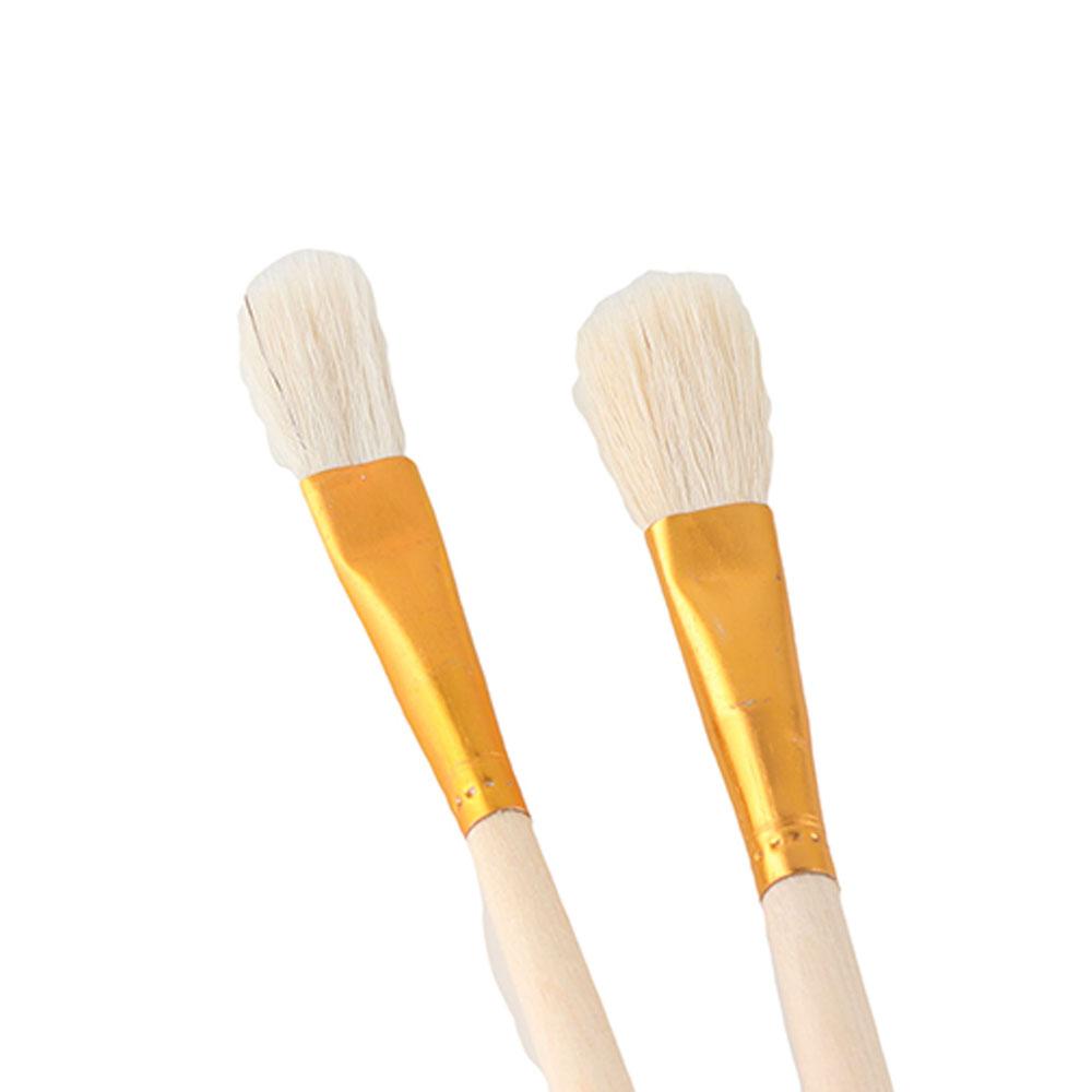 Round Hog Hair 10pcs Wool Bristle Artist Paint Brushes Watercolor Painting Acrylic Oil Painting