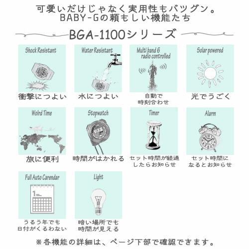 Casio Baby-G Radio-Controlled Solar Watch BGA-1100GR-7BJF Women's White