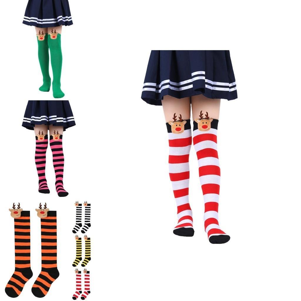 New Arrival Kids Christmas Socks With Cute Cartoon Deer Plush Toy Polyester Fabric Friction Resistant