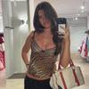 Tiger Print Low Cut V-shaped Tank Top Tiger Pattern Low Cut V-neck Sling Vest