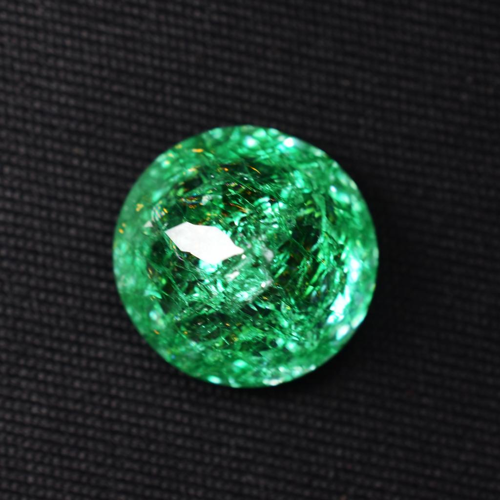 Amazing Green Emerald 9.16 Ct Natural Round Shape CERTIFIED Loose Gemstone S-1972