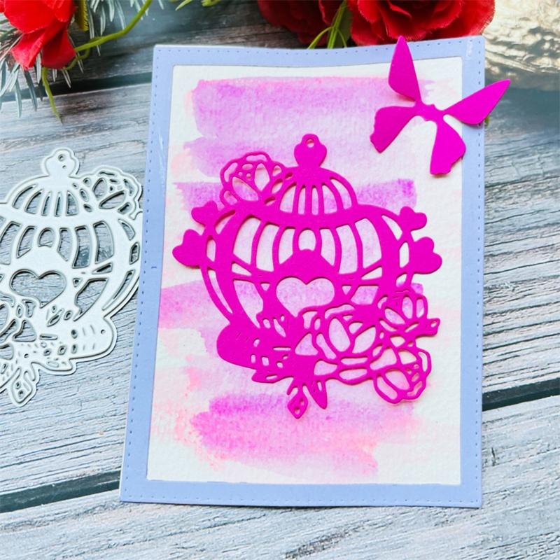 Bird Cage Cutting Dies Bird Cage Die Cut Templates Carbon Steel Cutting Dies for Scrapbooking Card Making Album