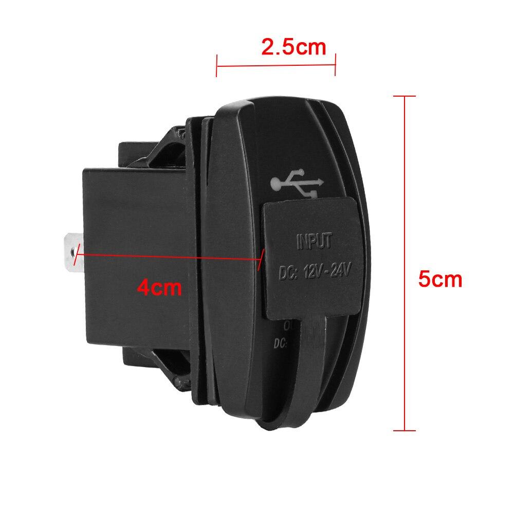 5V 3.1A LED Car Socket Charger Dual USB Ports Dustproof Phone Chargers Power Adapter For Truck RV Camper Caravans