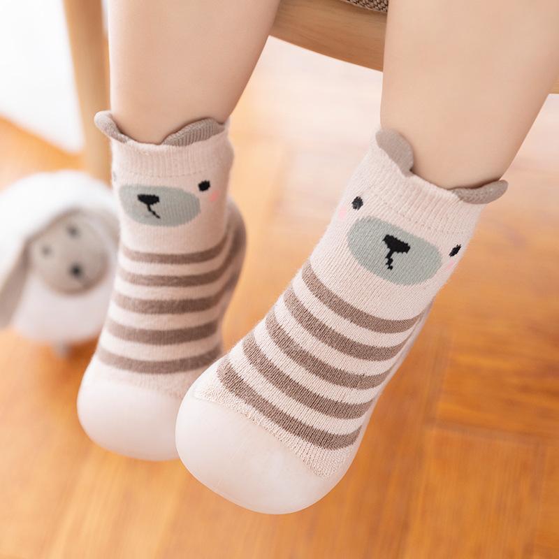 Girls and Boys' Shoes, Socks, Soft-bottomed Flat Shoes, Indoor Anti-slip Shoes, Cartoon Style