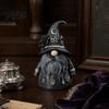 Witch-themed Display Wizard Hat Faceless Gnome Figurine, Mystical Home Decor Statue with Crescent Pentagram Black Rose Study Desk Ornament Rune