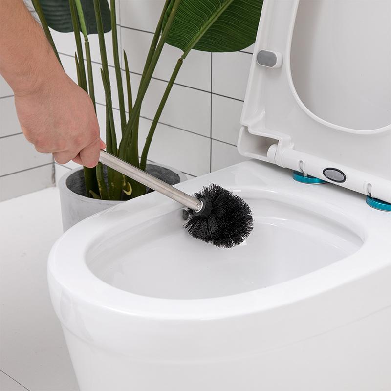 Household Plastic Stainless Steel Toilet Brush Bathroom Cleaning Brush Plastic Toilet Cleaning Brush