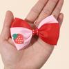 2Pcs Kids Strawberry Bow Side Hair Clips Sweet Candy Two-tone Color Hairpin Grosgrain Ribbon Barrette For Girls Hair Accessories