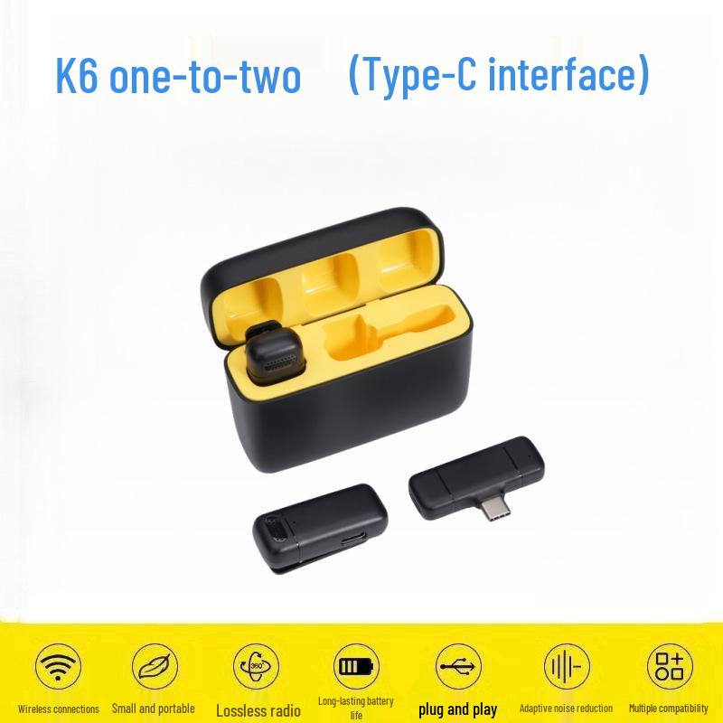 K1K9 Wireless Lavalier Microphone K15 - Dual Mobile Live Streaming & Outdoor Recording Noise-Reducing Mic
