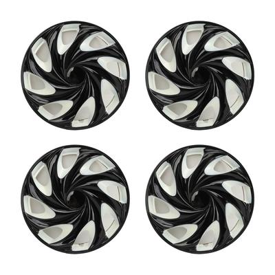 4Pcs Hub Cap Black White Easy Installation Protective Wheel Hub Cap Cover for Cars Trucks Vans 13 Inches Steel Wheel