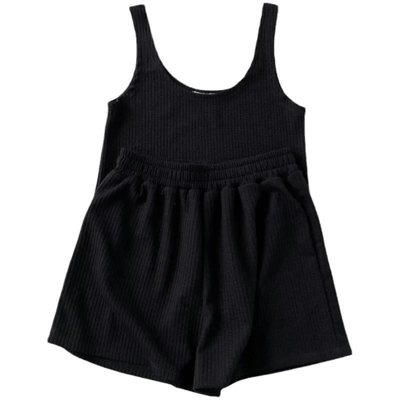 Three-Dimensional Jacquard Women's Casual Vest and Shorts Set - 2024 Summer Collection