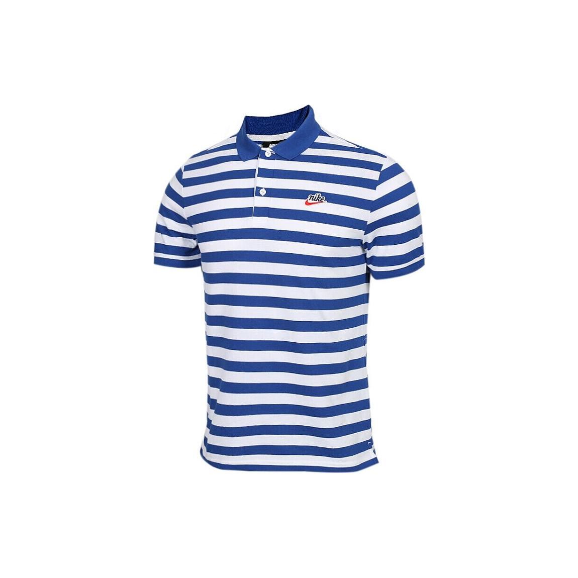 

Nike Striped Cotton Short Sleeve Polo Shirt Men tops Blue BQ9075-438 M