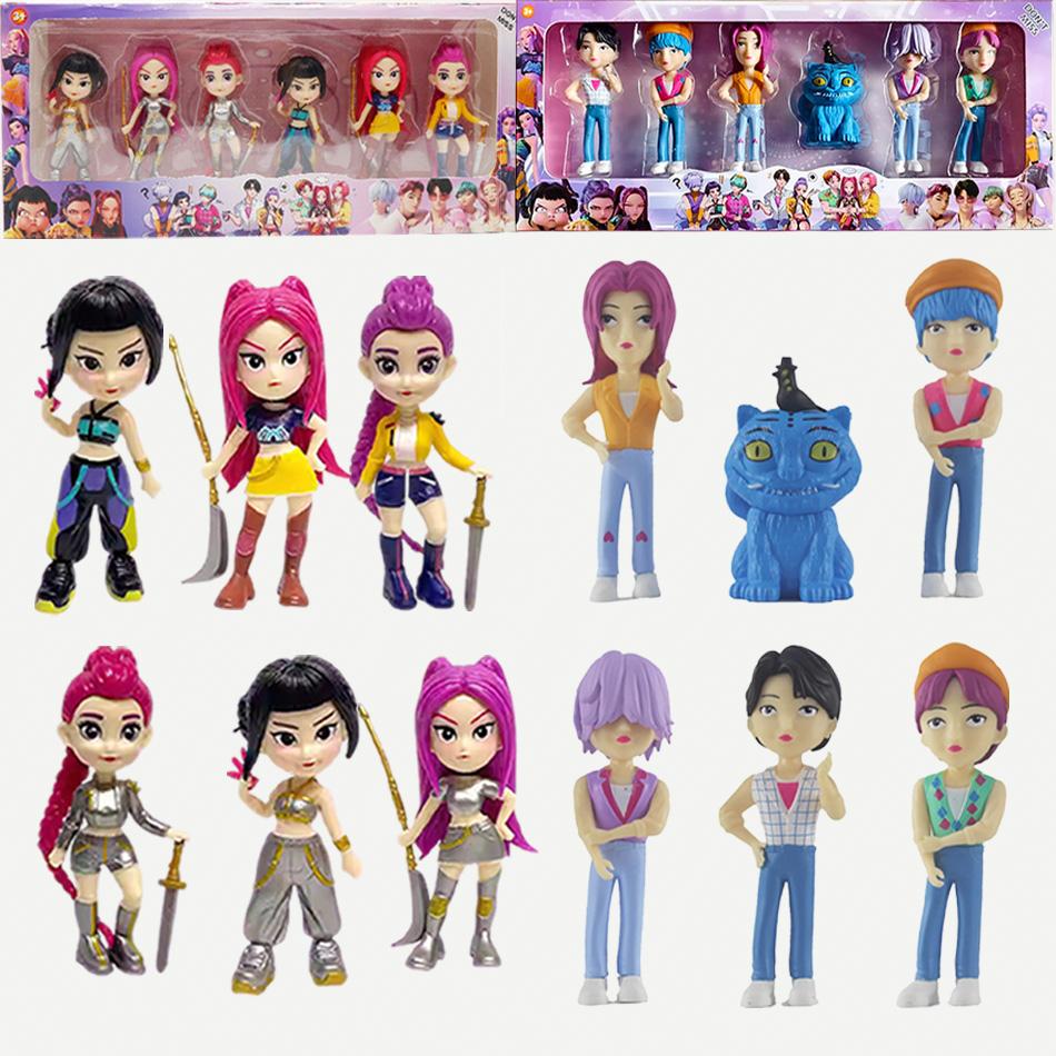 Anime Kpop Demon Hunters Figure Model Toy Cartoon Desk Decoration Collection Figures Model Toy For Kid Gift