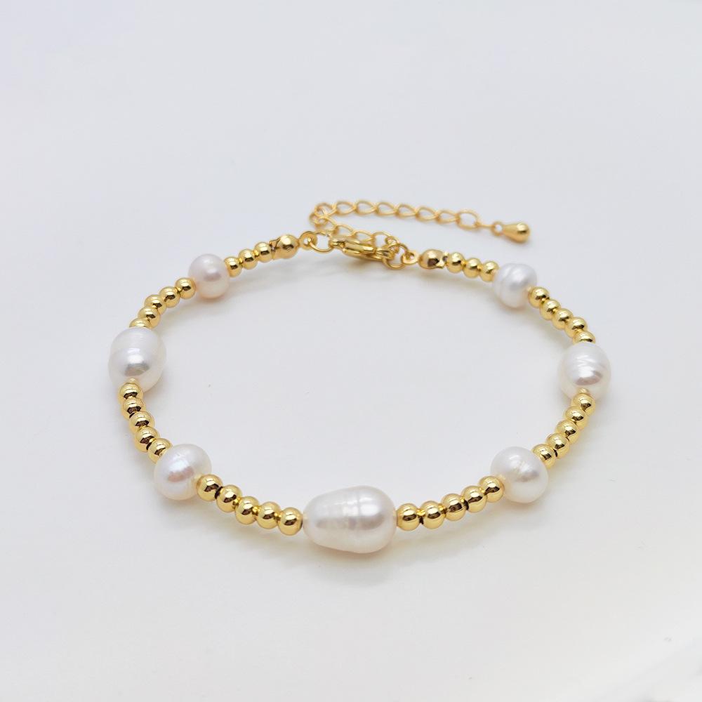 European and American Niche Vacation-Style Layered Women's Bracelet with Pearl, Beads, Smiley Face, and Pig Nose Chain