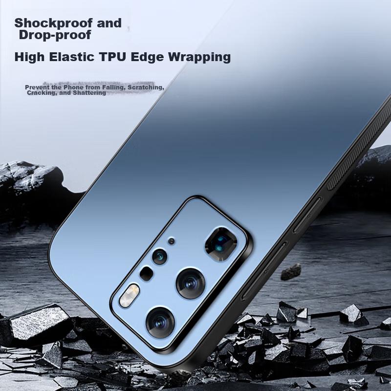 Huawei P40 Pro Phone Case, P40 Pro Protective Cover, AG Frosted Lens Full Protection Shockproof Soft Case, HUAWEI Simple Stylen, Outer, Sapphire Blue