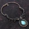 Naszyjnik z turkusu tybetańskiego Naszyjnik owinięty drutem miedzianym Regulowany naszyjnik Cudowna biżuteria miedziana Ręcznie robiony naszyjnik z kamieni szlachetnych Prezent ślubny
