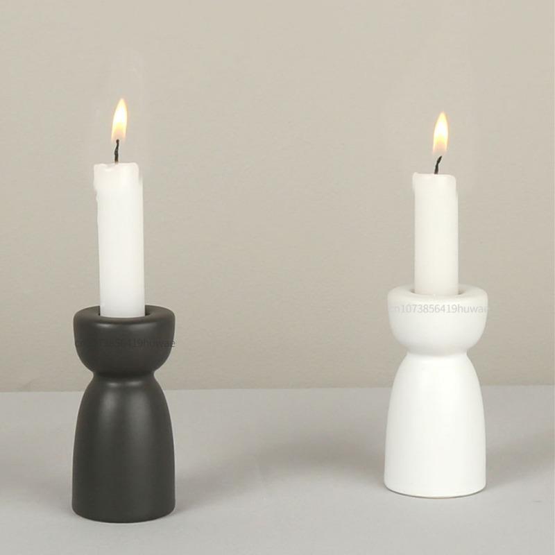 Top Quality Silicone Candle Holder Mold Crystal Mirror Epoxy Resin DIY Mould for Cement Gypsum Arched Candlestick Home Decor