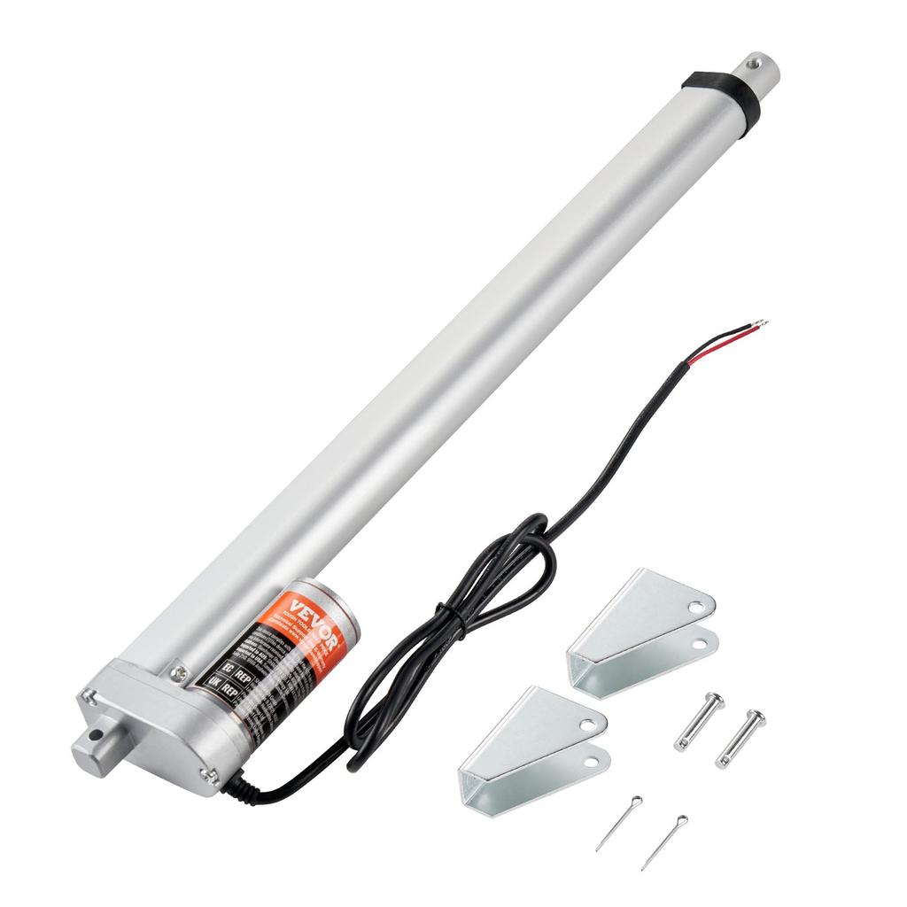 VEVOR Linear Actuator 12V 40.6 Cm High Load 149.7 kg/1500N 0.5 Cm/s IP54 Protection