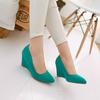 Large Size Fashion Single Shoes Women's New Wedge Heels High Heels Light Mouth Matte Candy Color Women's Shoes Y