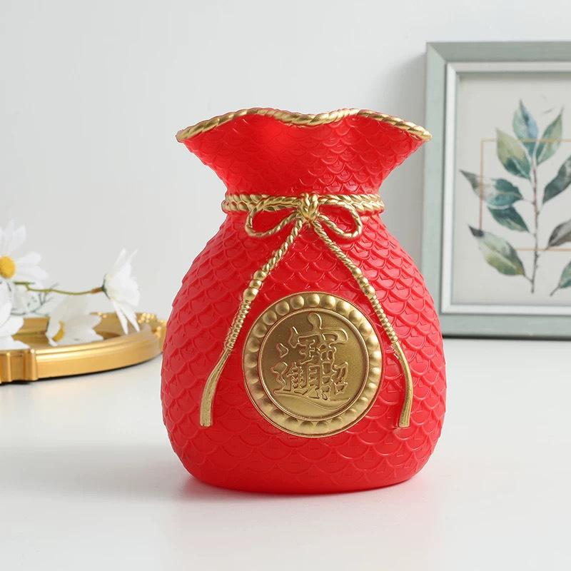

Chinese Style Lucky Money Bag Festival Simulation Flower Decoration Blessing Bag Vase Plastic Ornaments