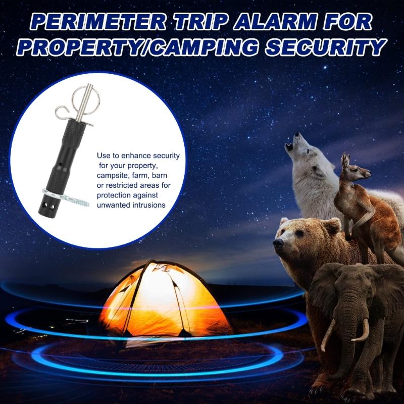 Portable Perimeters Trip Alarm Camping Trip Wire Alarm Device Early Warnings Security System for Camping Property Safety