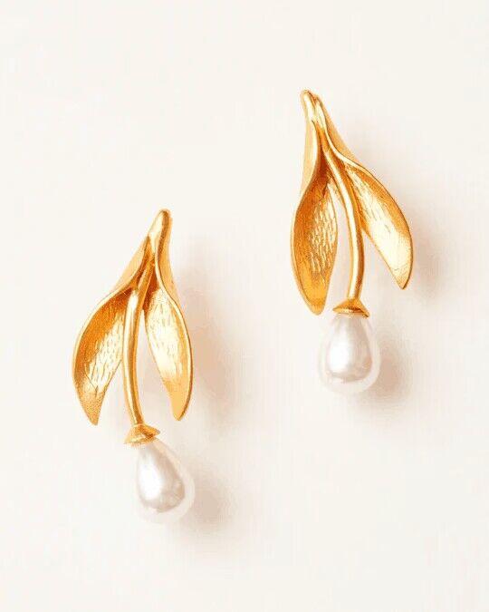 

Французские винтажные серьги-гвоздики в форме тюльпана из натурального жемчуга, женские серьги-гвоздики премиум-класса, универсальный стиль золотой