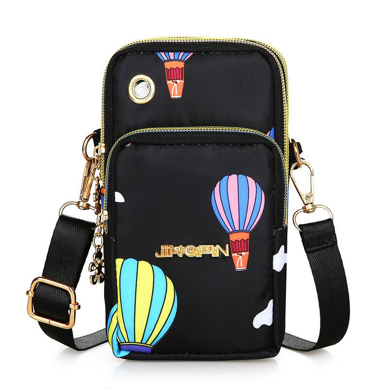 Mobile Phone Bag, Mini Crossbody Bag for Women, Three-layer Zipper Bag, Vertical Hand-held Coin Purse, Arm Bag