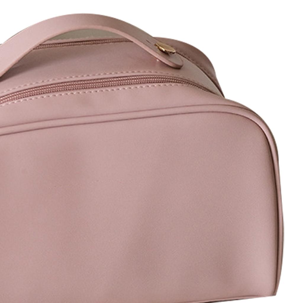 Cosmetic Bag Large Capacity Makeup Bag Double Zipper Portable Travel Toiletry Bag Pink