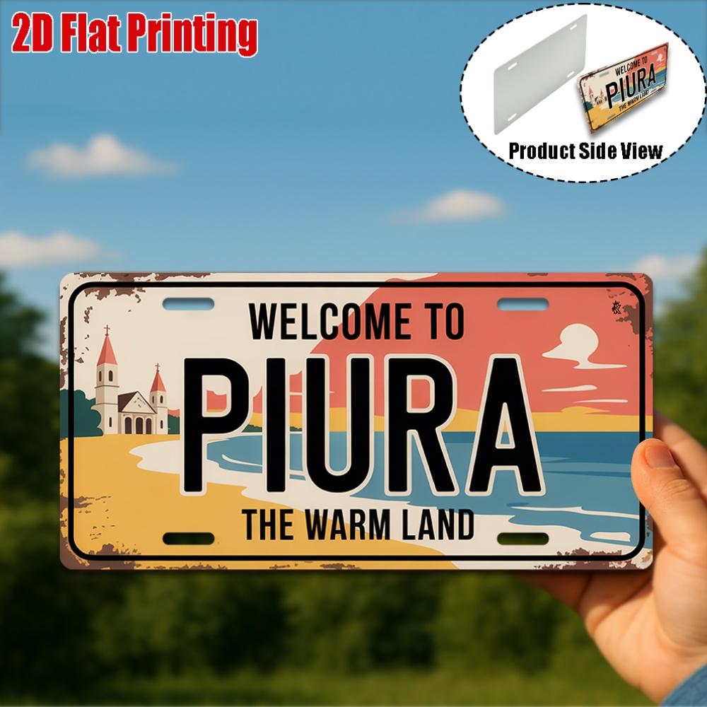 D Flat  Pc Vintage Metal Sign for Decorative Purposes Only Outdoor Plaque And Wall Decoration Piu La Aluminum Sign Warm