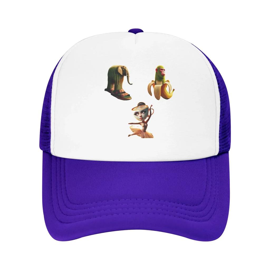 Italienische Brainrot Charakterkombinationen 3 Elefant Sport Netz Baseballkappen Für Herren Frühling Männlich Strand Golfmütze Schirmmütze