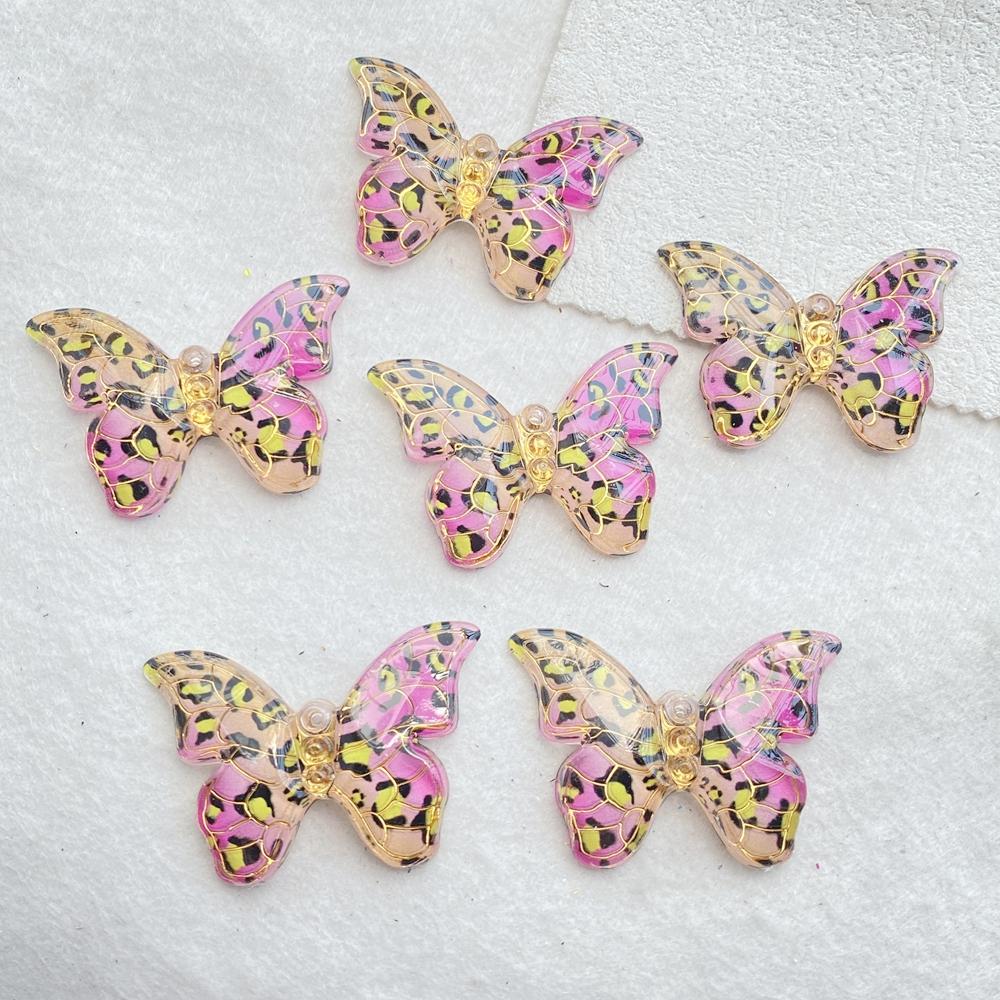 

10Pcs Cute colorful shiny butterfly with a hole Flat Back Resin Scrapbooking DIY Jewelry Hairpin Craft Decoration Accessorie