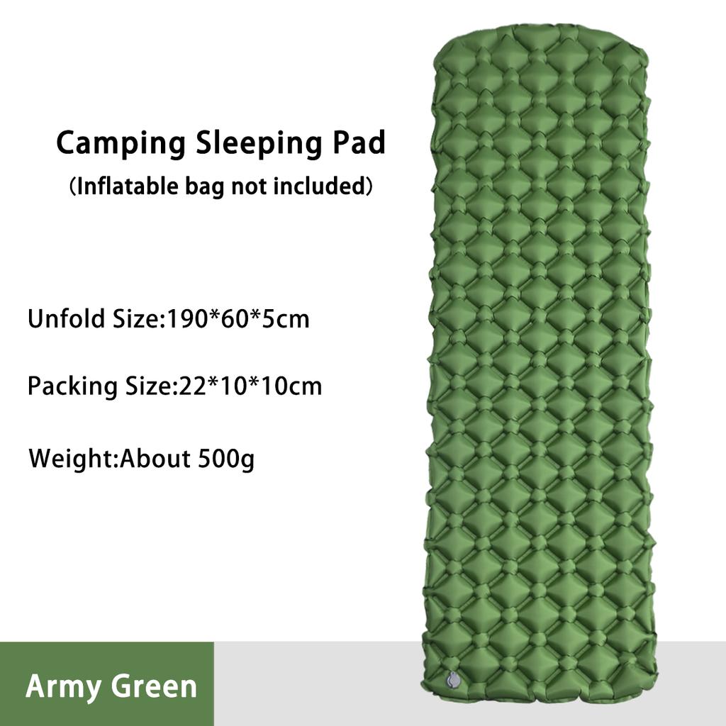 Basics Camping Sleeping Pad Water Resistant Ultralight, Portable Outdoor Air Cushion Sleeping Mat for Hiking and Backpacking
