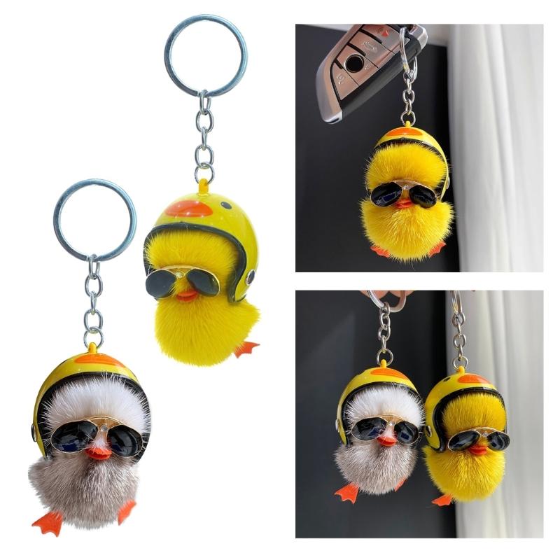 Helmet Duck Keychains Key Rings Key Chains Charm Fashionable Keychain Small Gift