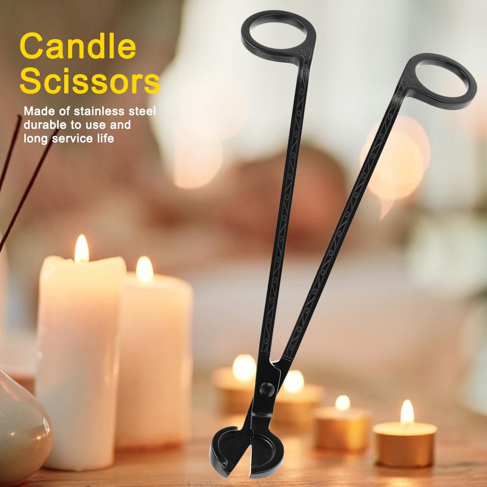 Fashion Plating Stainless Steel Candle Heart Clip Wick Trimmer Scissors Tool(black)