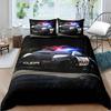 Luxurious Sports Car Bedding Set Black White Racing Bike Bed Linen Polyester Duvet Cover with Pillowcase for Teens Adults Decor