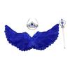 Angel Wing for Girls Women Feather Wings with Crown And Wand Fairy Costume Accessories for Cosplay Halloween Party