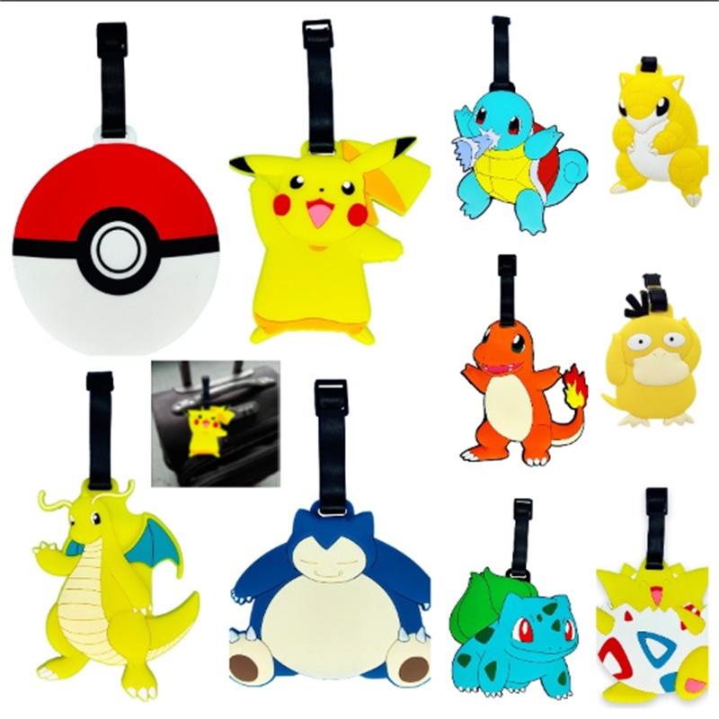 Luggage Tag Cartoon With Name Charmander Pikachu Psyduck Toy
