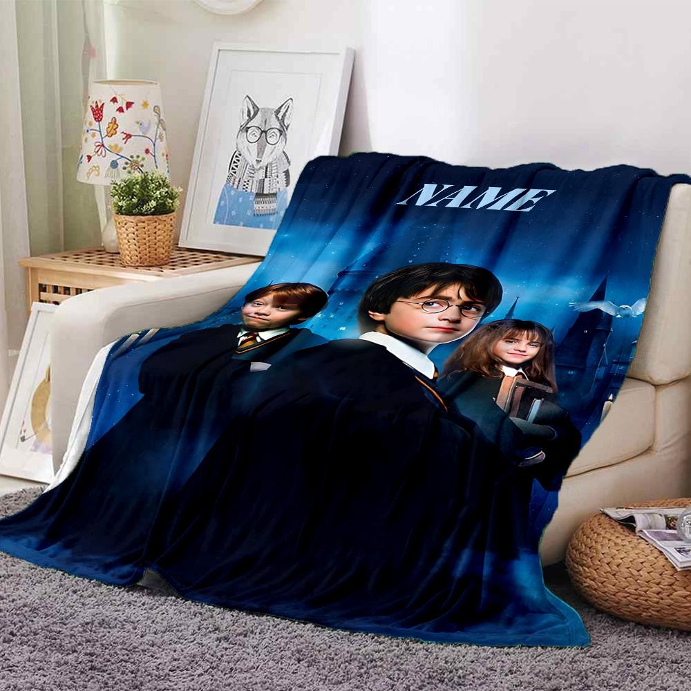 Custom Name Harry Potter Adventure blanket for Couch & Bed, Plush Cozy Fuzzy Blanket Super Soft & Warm Blankets for Fall and Winter. 090894