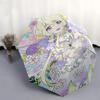 1pc Princess Floral Outdoor Umbrella - Automatic Opening/Closing, Portable 3-Fold Design, 8-Rib Iron Frame - Perfect Gift for Fans, Travelers, Daily U