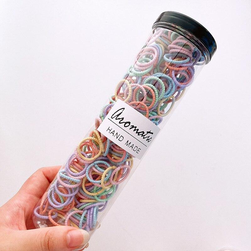 300pcs/box Kids Elastic Hair Bands Candy Color Hair Rope Hair Tie for Baby Girls Headwear Girls Kids Hair Accessories