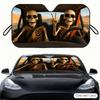 Funny Skull Sun Visor Car Windshield Sunshade Front Window UV Protection Heat Insulation Sun Shade Cover Foldable