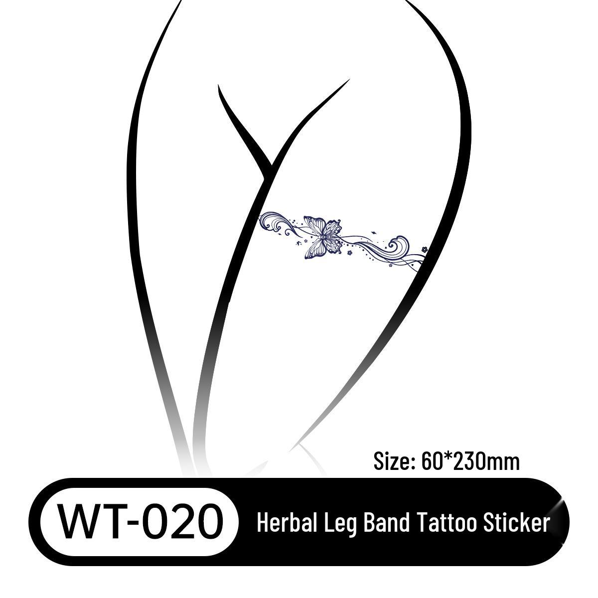 Herbal Fruit Juice Semi-Permanent Calf & Collarbone Flower Tattoo Stickers 60*230MM