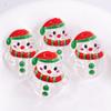 100Pcs Christmas Snowman Beads with Hole 16x20mm Acrylic Beads For Art Craft Bracelets Jewelry Making Holiday Decoration