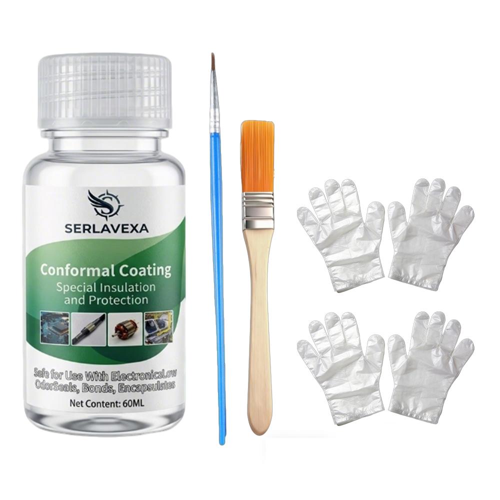 

Waterproof Conformal Coating Kit for Electronics, Salt Spray Resistant & Flame Retardant PCB Insulating Paint with Brushes