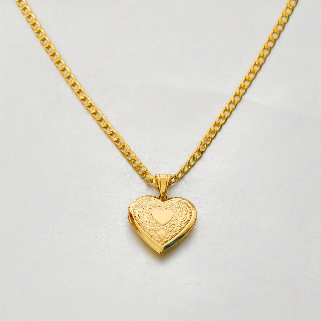 Romantic Heart Locket Pendants Female Gold Silver Color Stainless Steel Memorial Necklace For Women Jewelry Valentine Gift