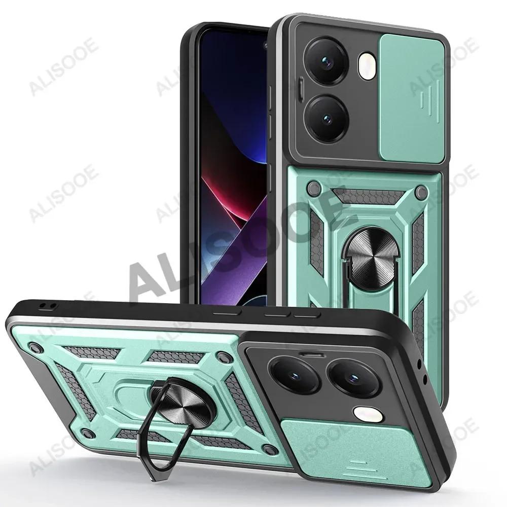 Schiebe-Kameraabdeckung für POCO X7 Pro 5G Hülle Armor Ringständer Vollschutz Rückseite Capa für Xiaomi POCO X7 Pro Funda
