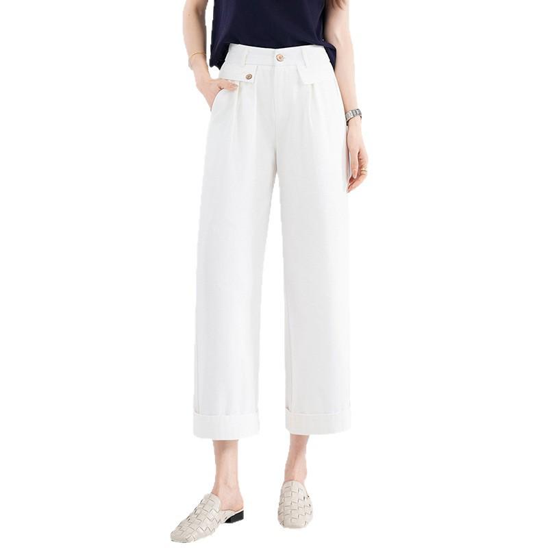 High-Waist Slimming Pleated Pants, Nine-Tenths Length, Spring/Summer 2026 Fashion, Yamamoto Fuyun Design, Thin and Stylish for Commuting.