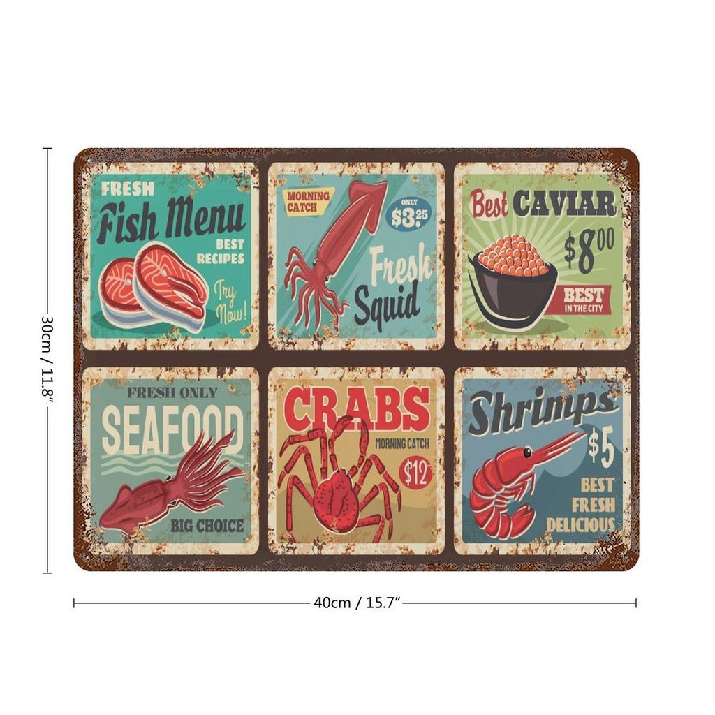 1-Pack vintage wall decor metal plaque, 20×30cm and 30×40cm, aged rustic design for office, shop or bedroom